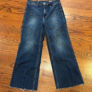 Noend Queen denim Wide-Leg crop blue jeans